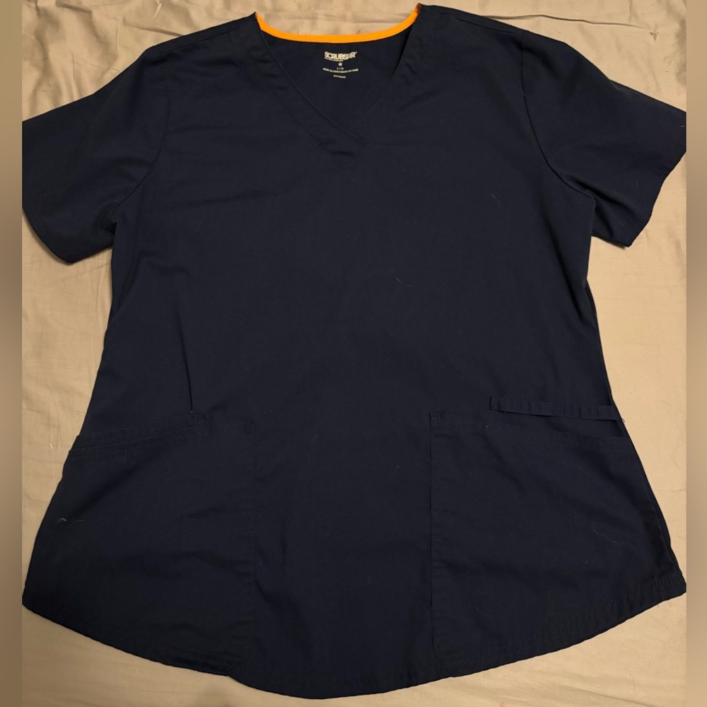 Navy blue Large Scrubstar top